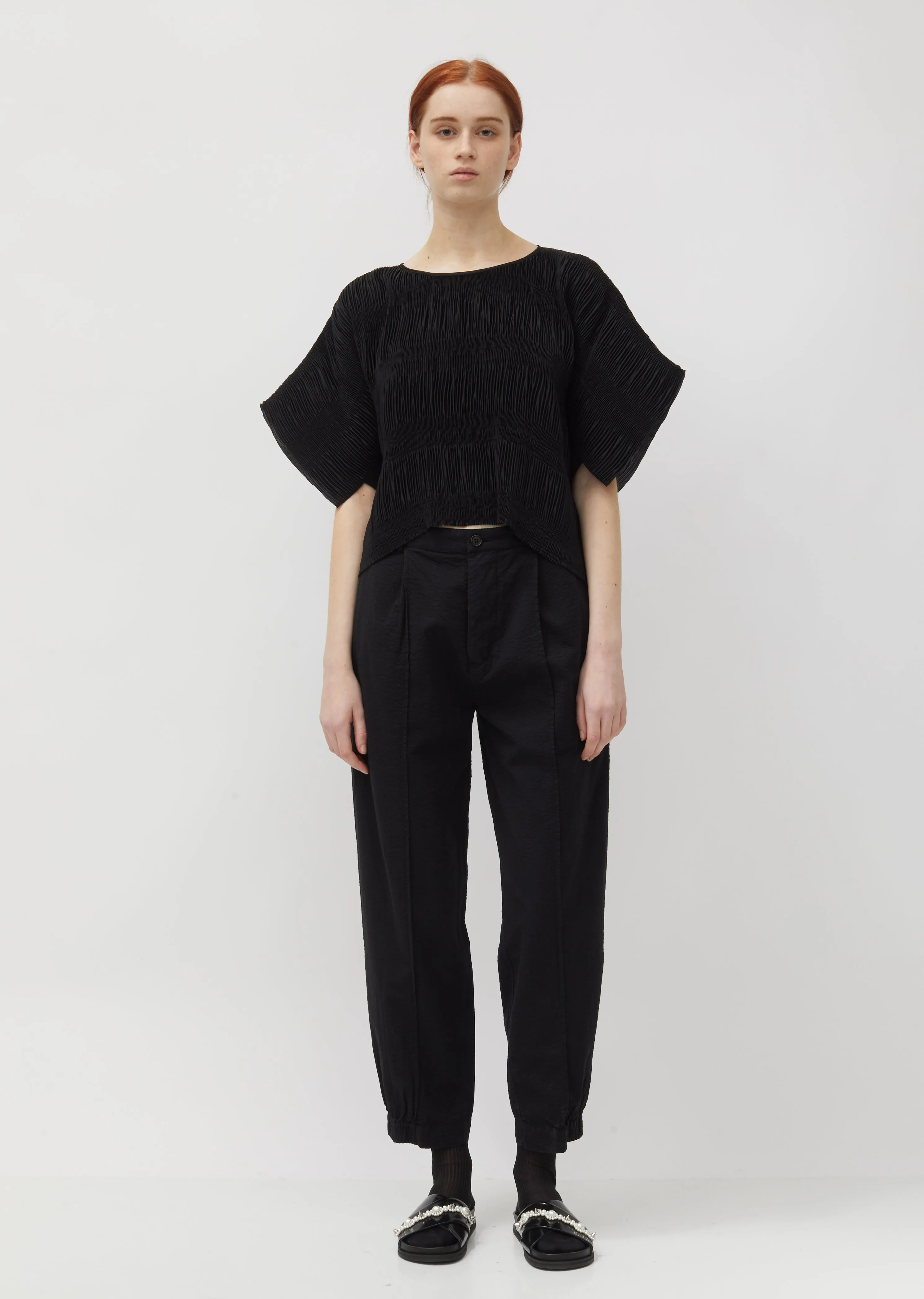 No.3 Pleated Crepe Top