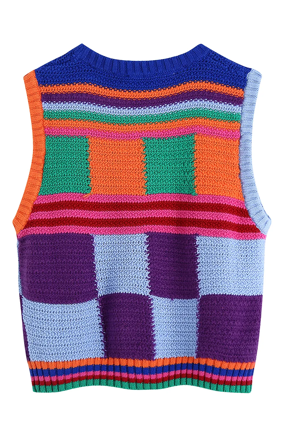 'Nola' Color Block Crochet Sleeveless Top