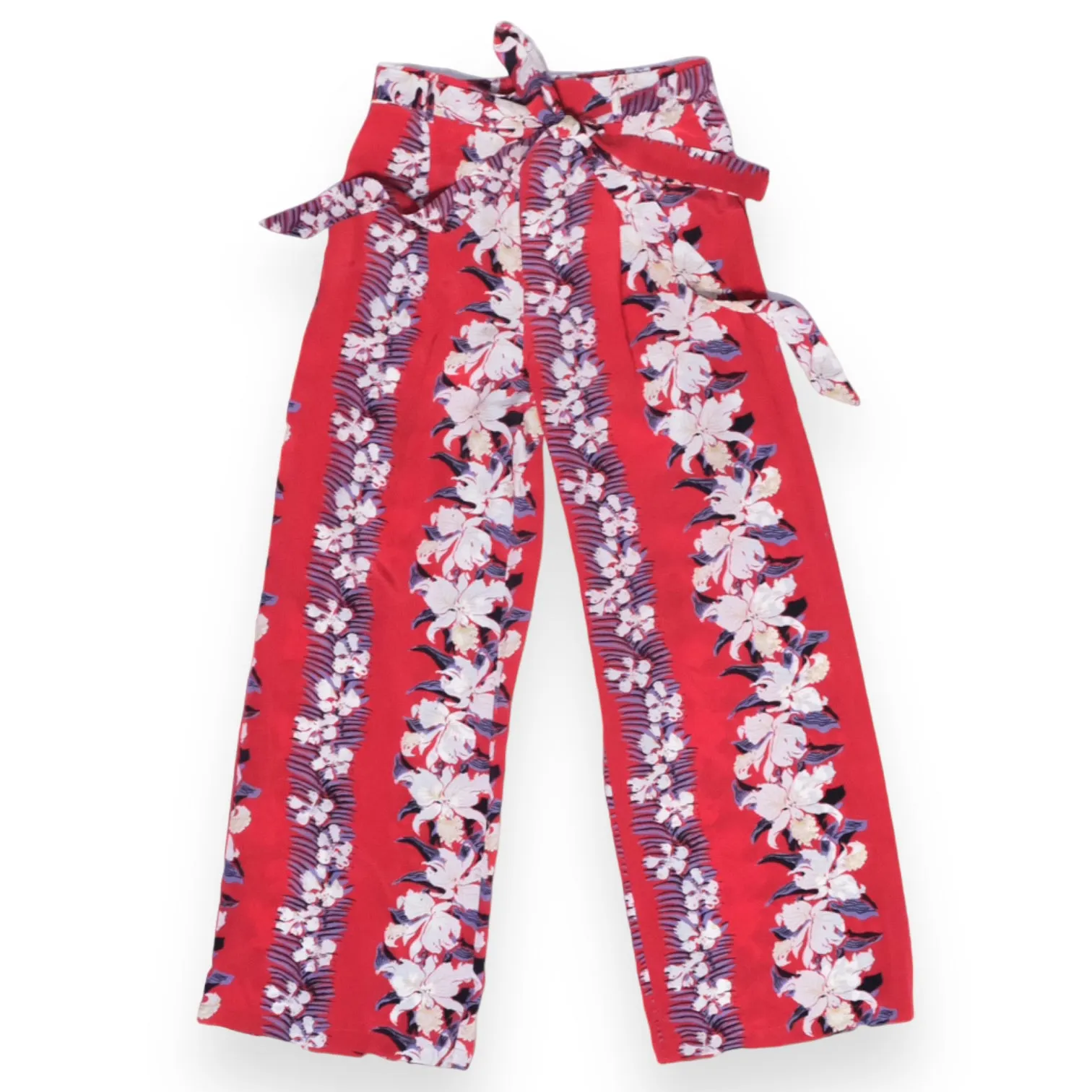 Orchid (Elastic Waist Bow Tie Pants) - Red