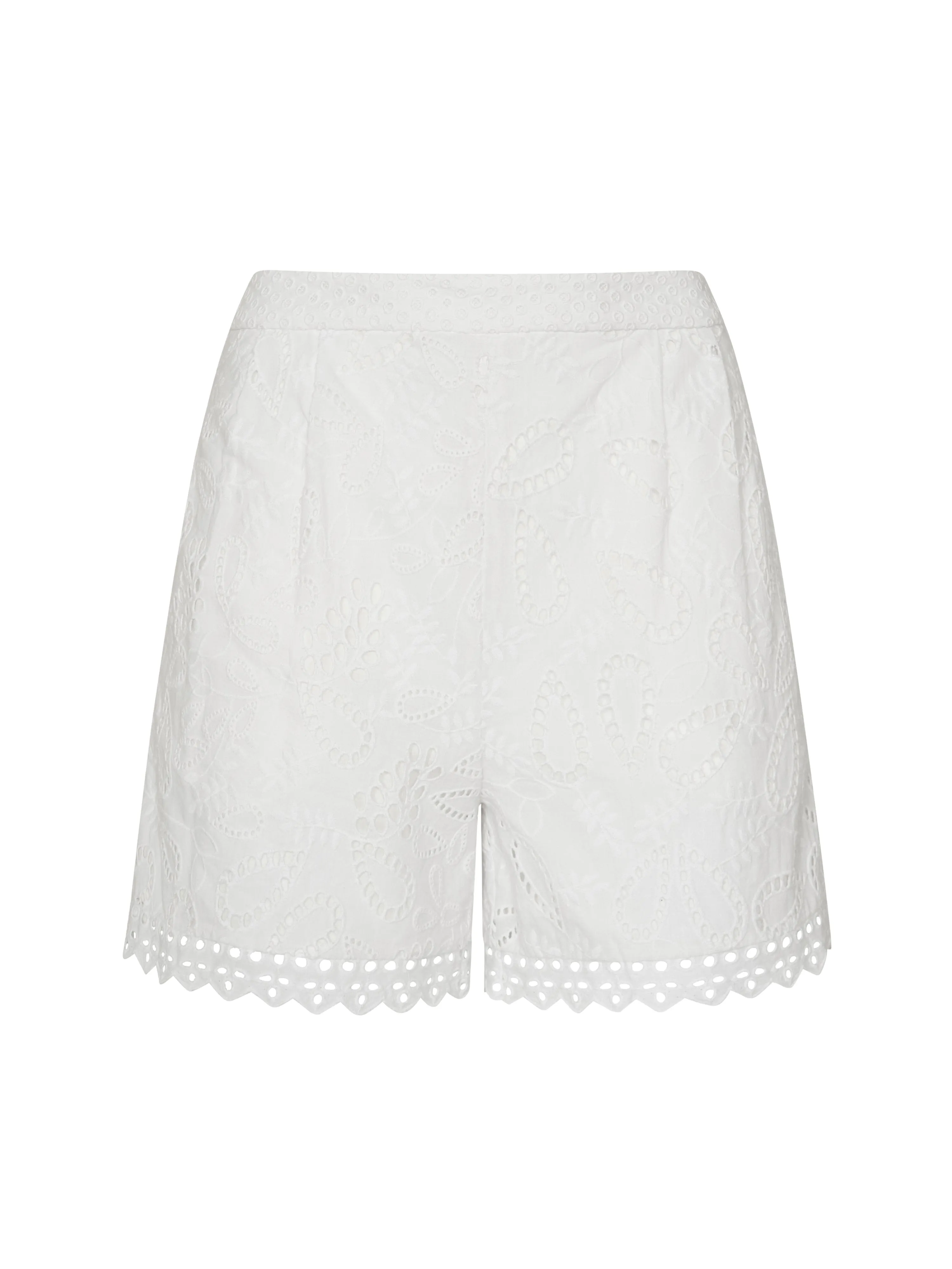 Paige Scallop Shorts in White