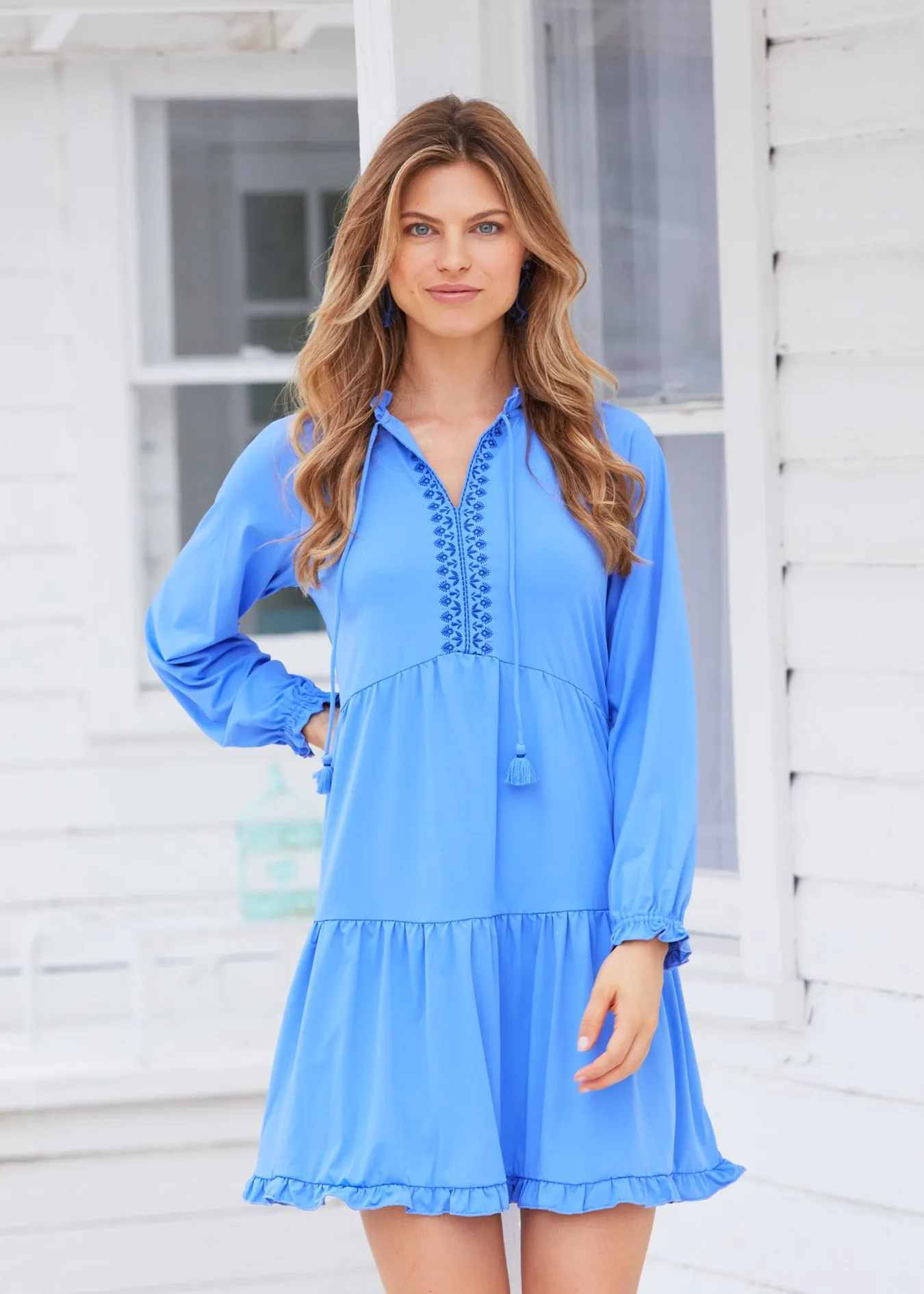 Periwinkle Blue Tiered Ruffle Dress