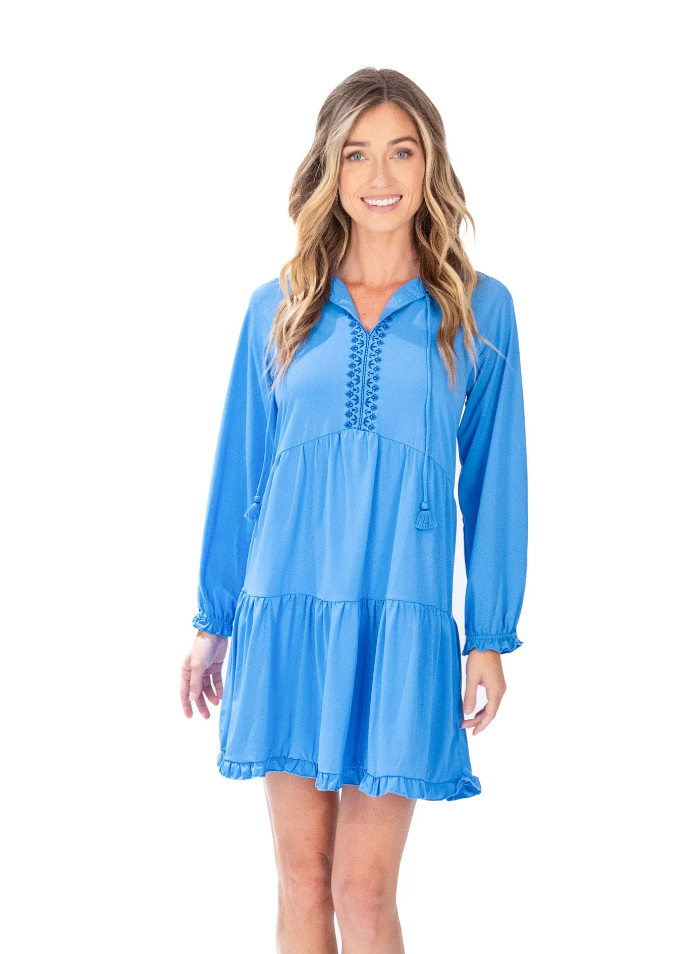 Periwinkle Blue Tiered Ruffle Dress