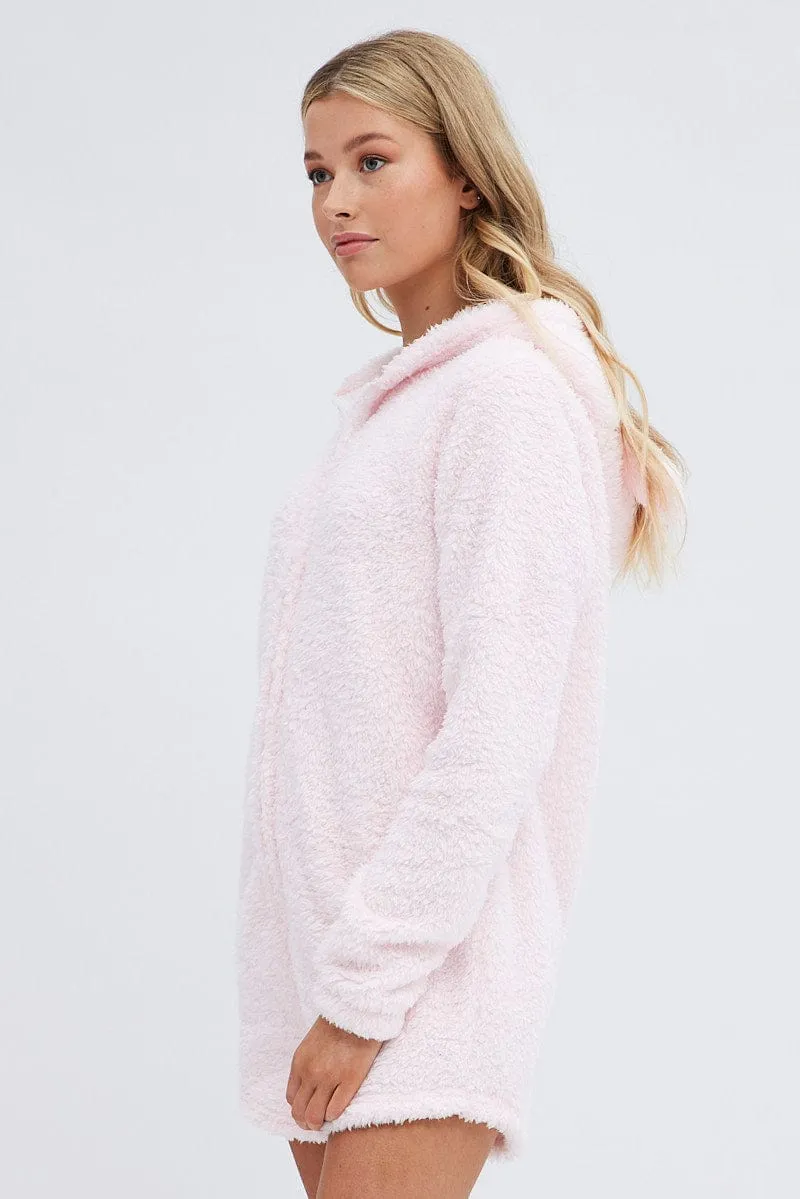 Pink Fluffy PJ Cosy Pyjama Onesie