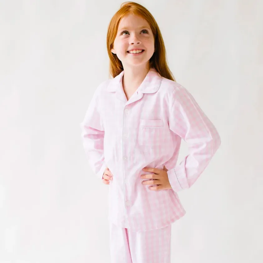 Pink Gingham Pajama Set