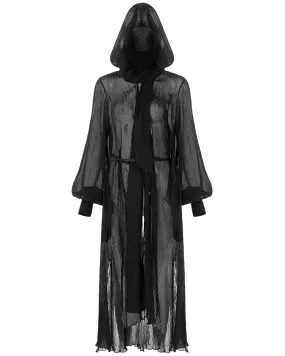 Punk Rave Daily Life Womens Long Gothic Pleated Chiffon Cloak Jacket