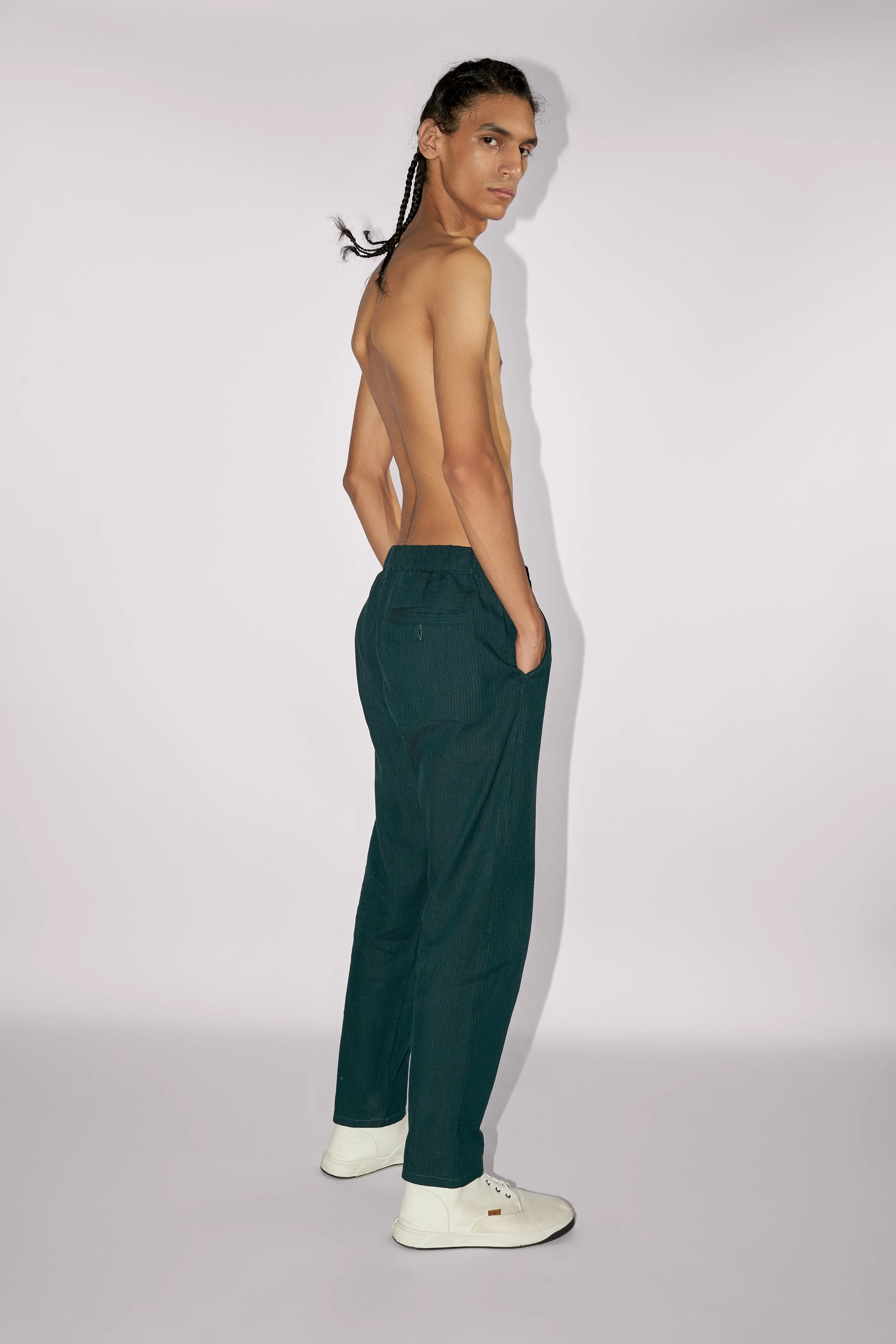 RELAXED FIT ELASTICATED WAIST PANTS