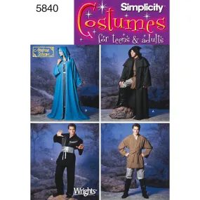 Simplicity Sewing Pattern 5840 Misses', Men & Teen Costumes