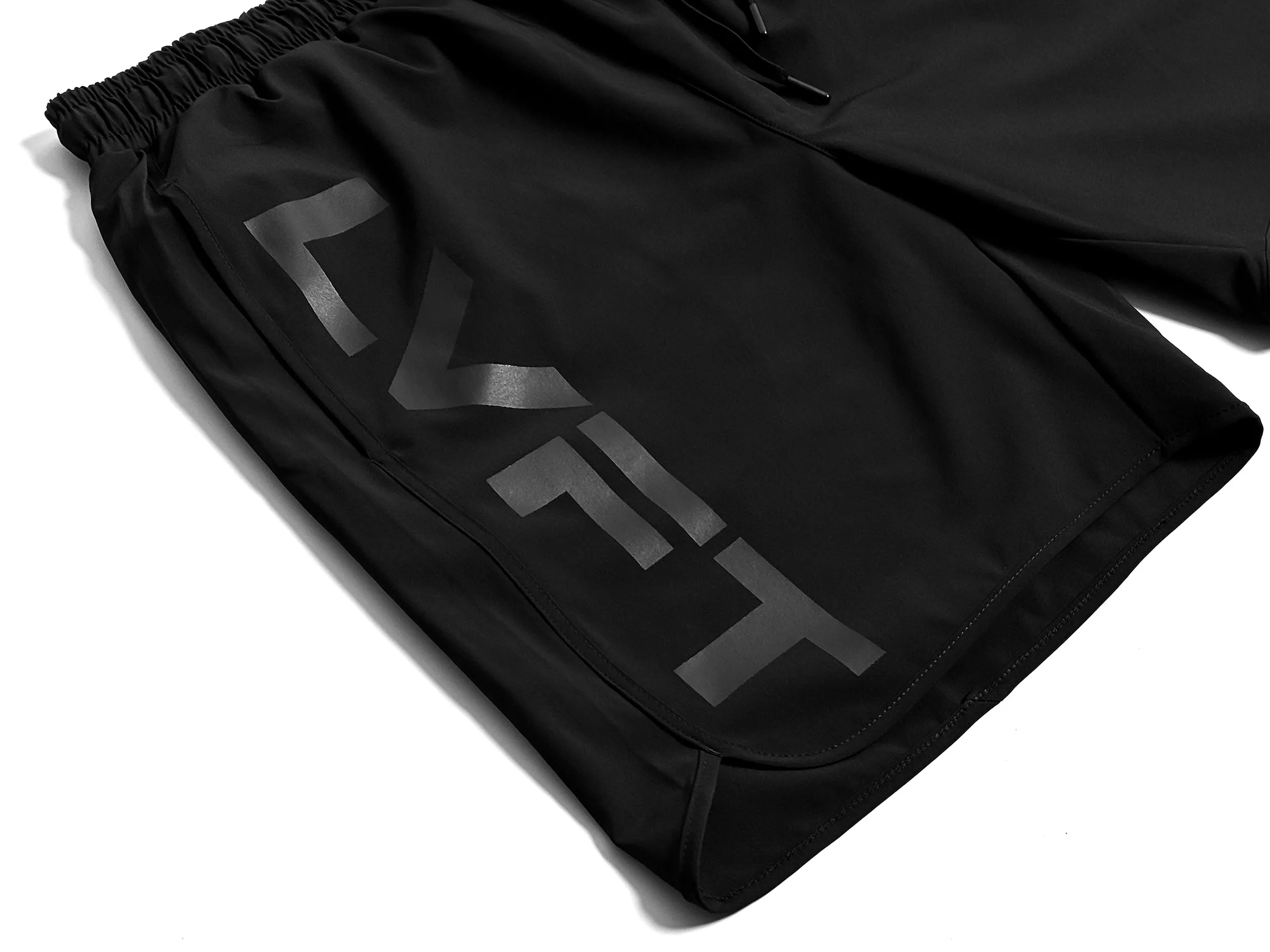 Slate Blackout Hybrid Active Shorts - Black