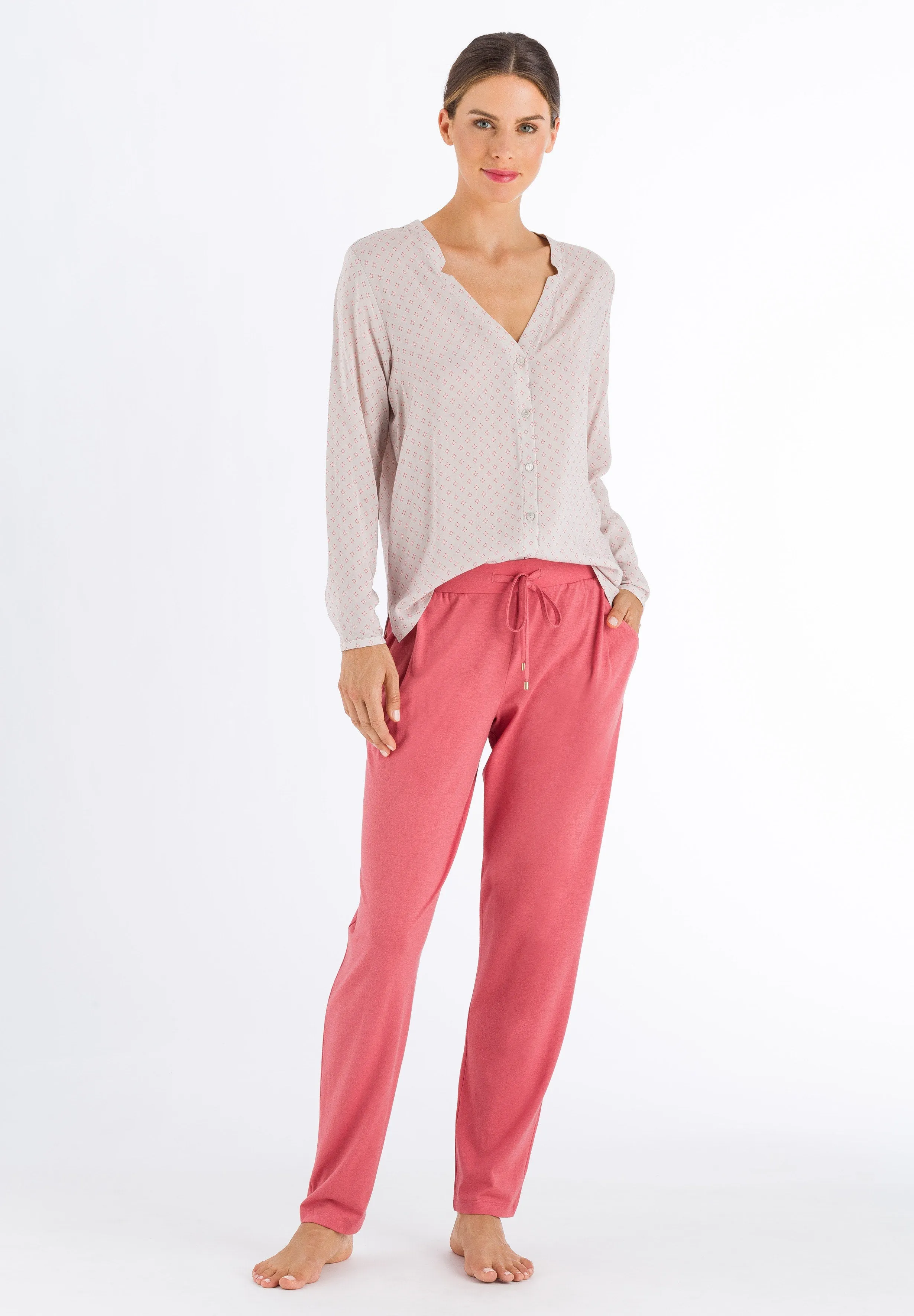 Sleep And Lounge Button Front Shirt | Minimal Blush 77611-1930