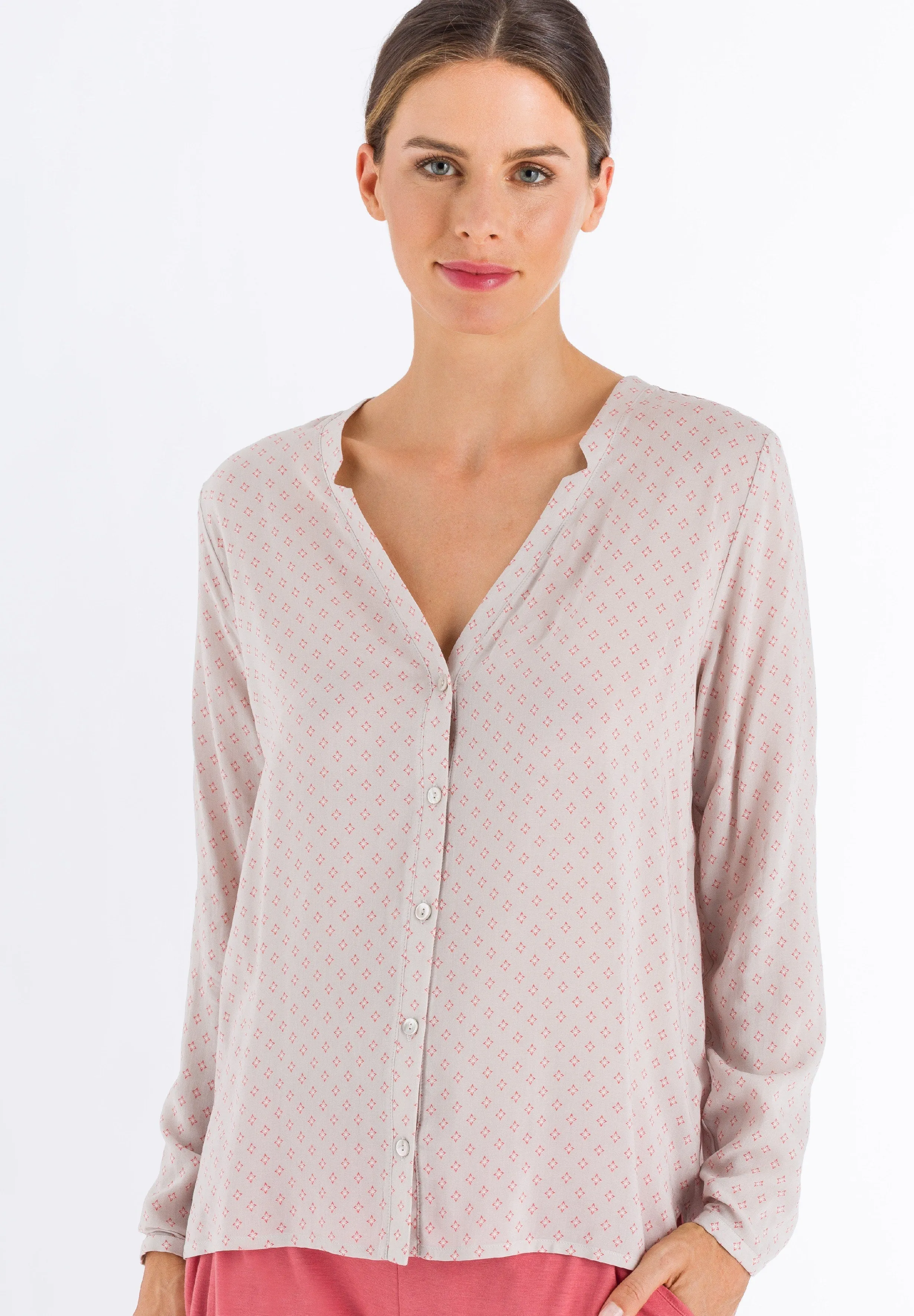 Sleep And Lounge Button Front Shirt | Minimal Blush 77611-1930