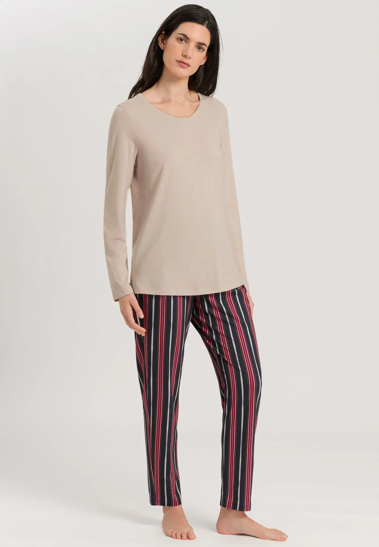 Sleep And Lounge Relaxed Round Neck Top | Pumice 77844-2801