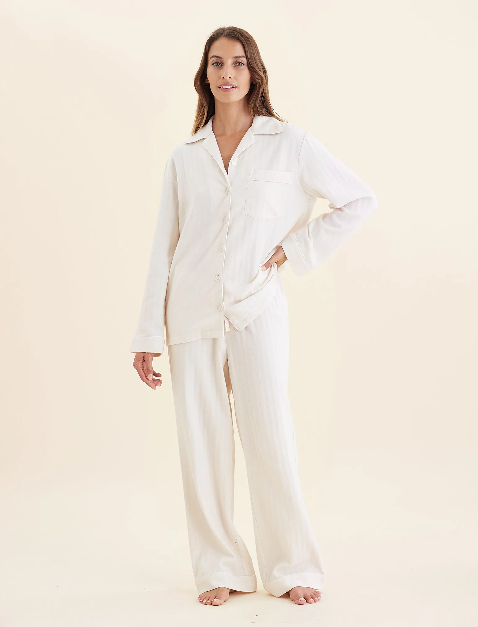 Super Soft Brushed Herringbone PJ