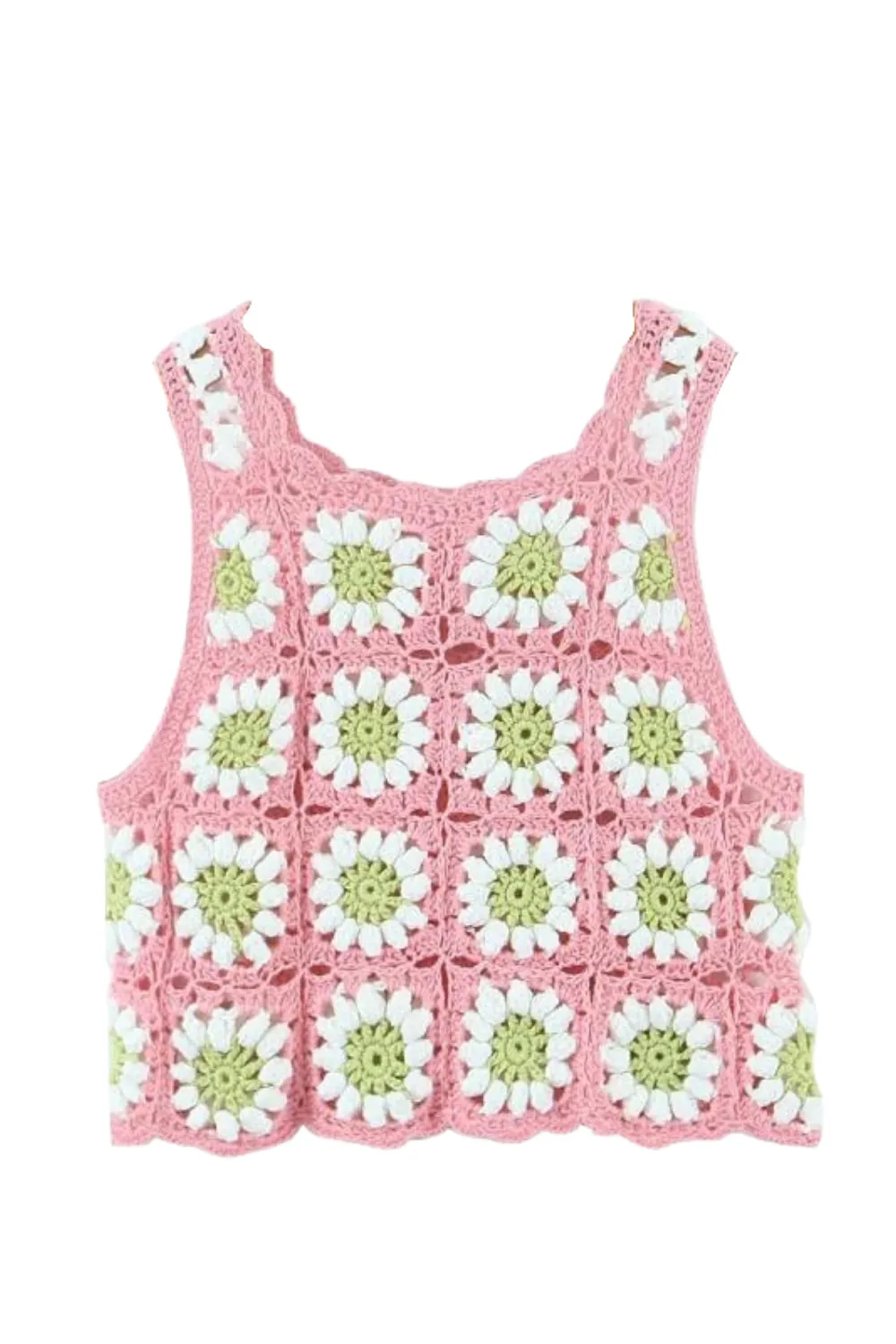 'Tayla' Crochet Flower Top Vest