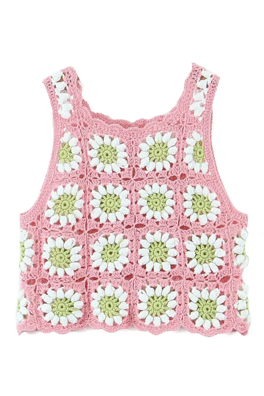 'Tayla' Crochet Flower Top Vest