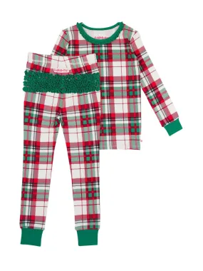 Toddler Girls Modal Ruffle Pajamas - Dashing Dreams Plaid