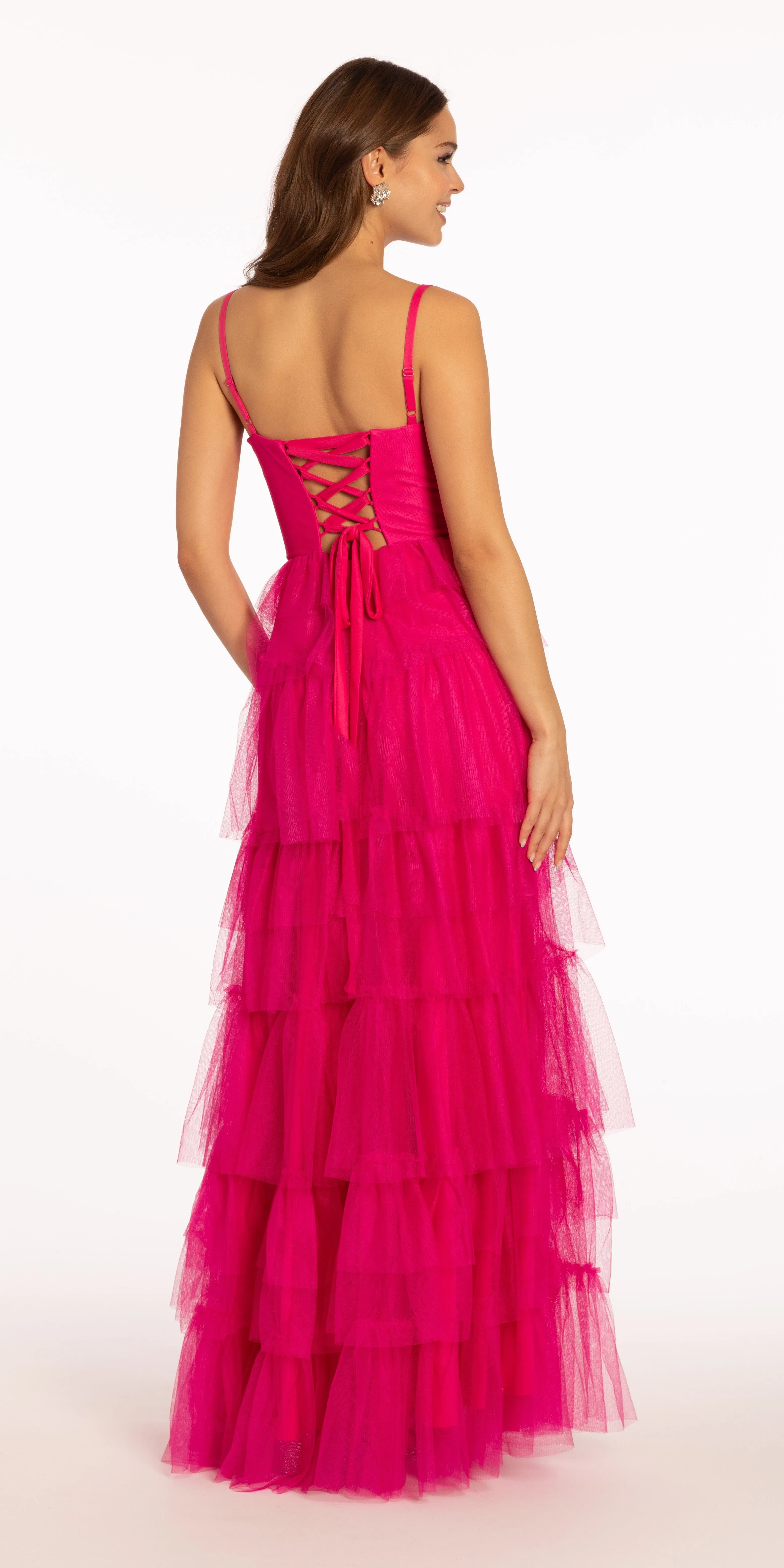 Triple Cut Out Mesh Tiered Dress with Bows