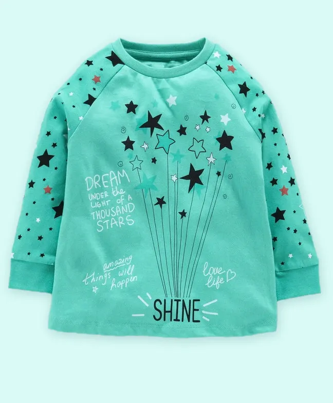 Ventra Girls Shine Star Green Nightwear