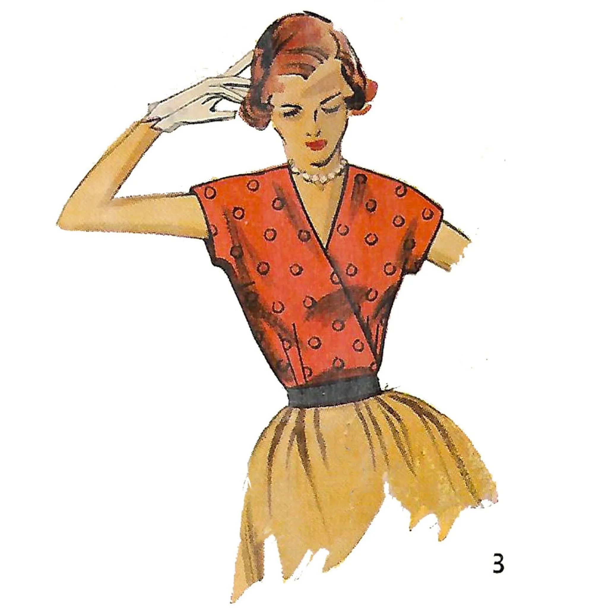 Vintage 1950s Pattern – 'Simple' Wrap-over Tops, Blouses) - Bust 34” (86.4cm)