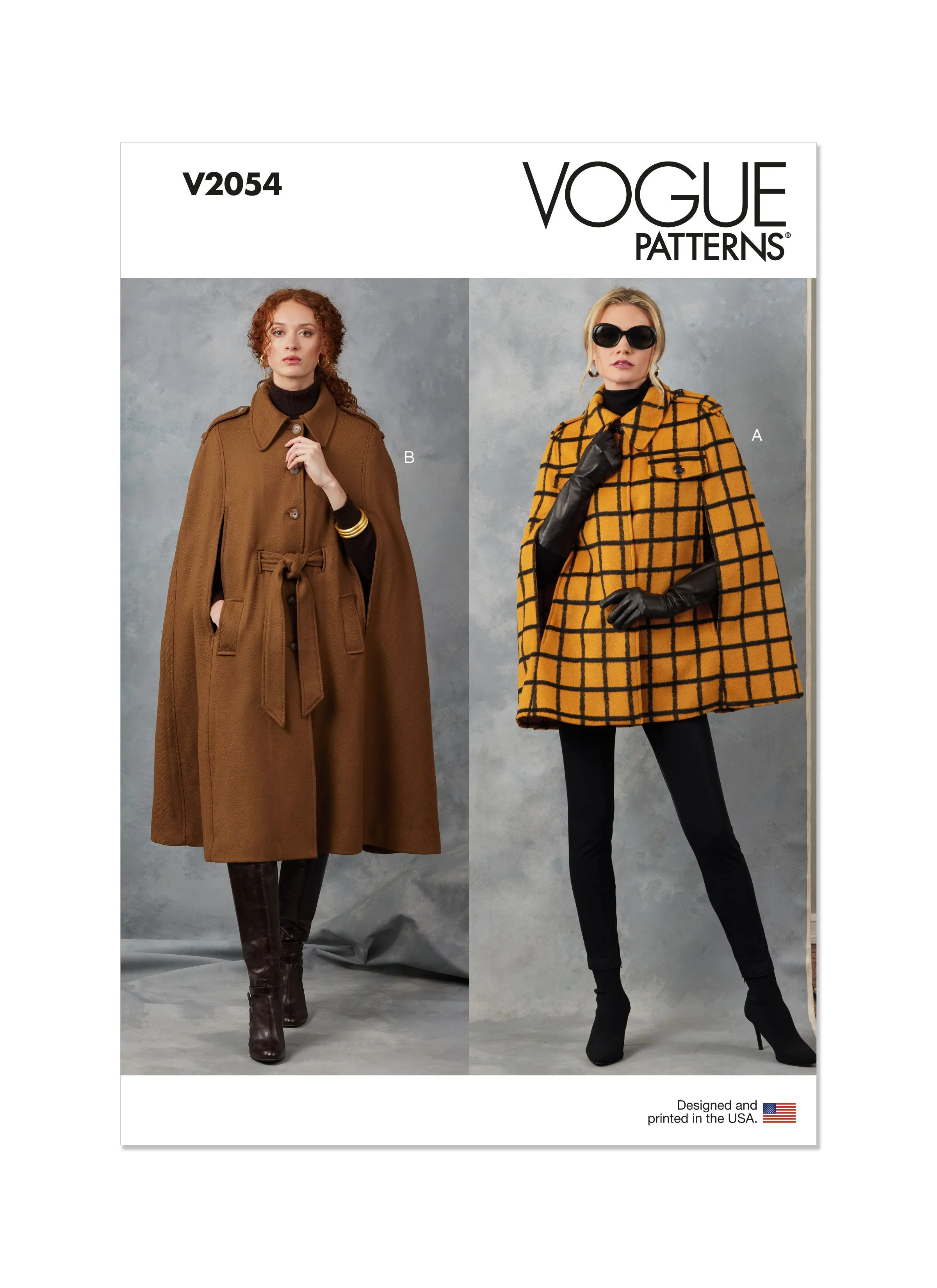 Vogue Sewing Pattern 2054 Capes and Belt