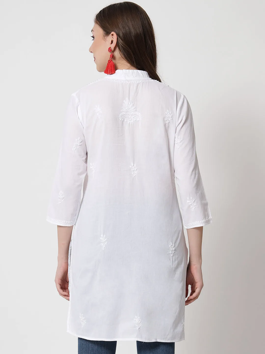 Women Hand Embroidered Chikankari Cotton Tunic-PC1419L