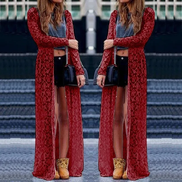 Women Outwear Lace Long Sleeve Kimono