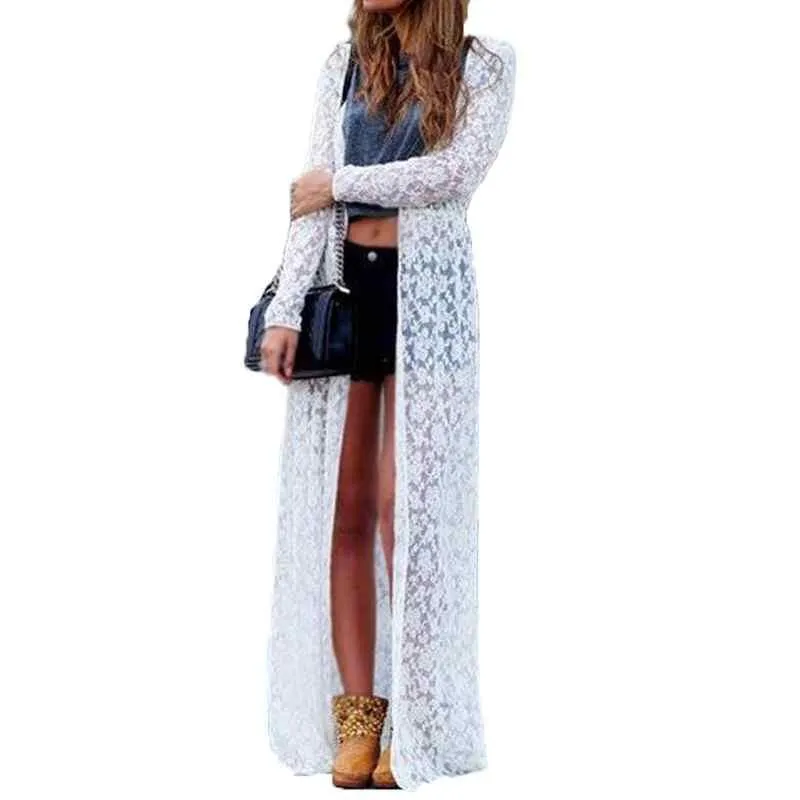 Women Outwear Lace Long Sleeve Kimono