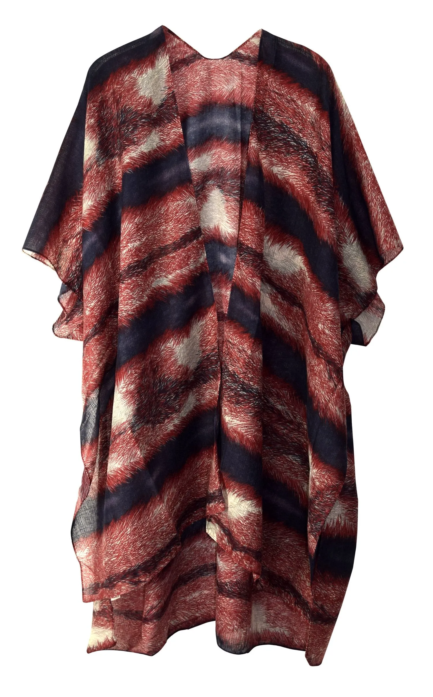 Womens Vintage Tie Dye Print Lightweight Cardigan Summer Poncho